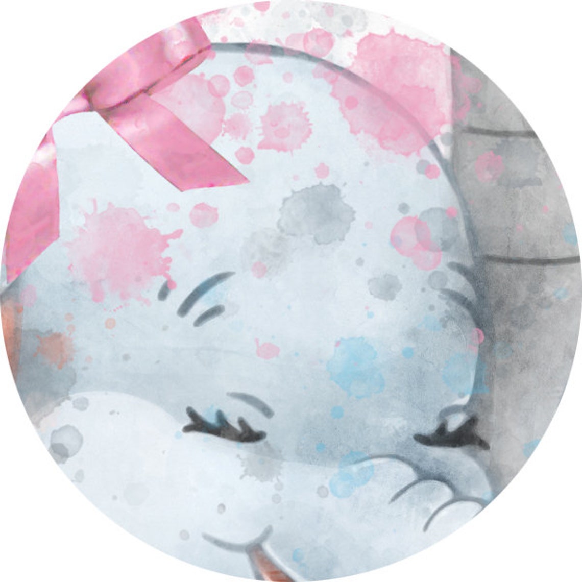 Dumbo 3 Pink Print Newborn Nursery Girl Decor Elephant Etsy