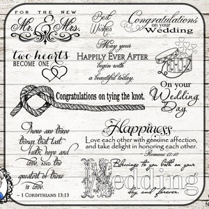 Wedding Overlays / Clip Art / Digital Stamp / Word Art / Scrapbooking / Photography / Quotes / PSD / 34 PNG - black / white / chalk
