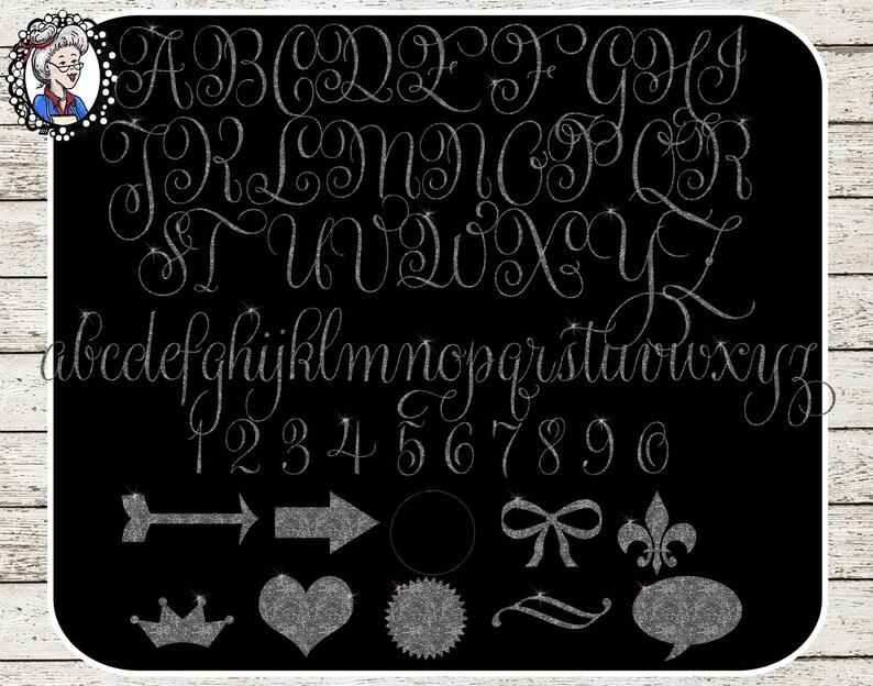 Glitter Alphabet Letters Numbers Silver Alphabet Clipart | Etsy