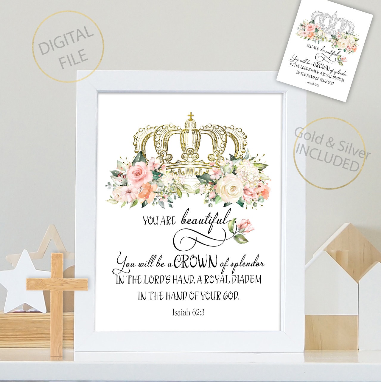Crown W/ Isaiah 62:3 Note Card Crown W/ Isaiah 62:3 Note Card