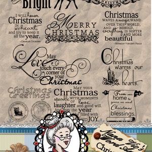 Christmas 3 - Word Art, Clipart, Sentiments, Digital Stamp, Digi, Overlay, Printable, Instant Download ID:NV-WA0042 By Nana Vic
