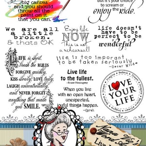 Live Life Word Art Digital Digi Stamps Sentiments, Photography Overlays, Instant Download ID:NV-WA0040 By Nana Vic