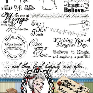 Magic Fairy Word Art Sentiments, Fotografie overlay, Instant Download Digitale Digi Stamps ID: NV-WA0031 Door Nana Vic