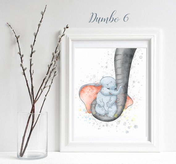 Dumbo 6 With Mums Trunk Printable Download Dumbo Poster Disney Wall Art Decor Dumbo Baby Wall Art Print Newborn Nursery Baby Cute Elephant