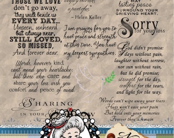 Sympathy 2, Condolences, Sorrow, Word Art, Sentiments, Photography Overlays, Instant Download Digital Digi Stamps ID:NV-WA0060 By Nana Vic