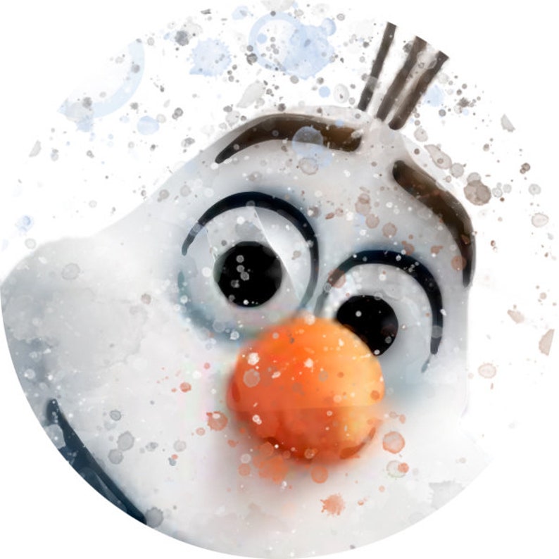 olaf with flurry cloud digital print olaf from frozen disney etsy