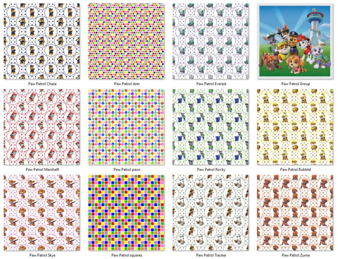 Paw Patrol Digital Paper Paw Patrol Party seamless | Etsy