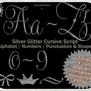 Glitter alphabet letters Numbers Silver alphabet clipart Digital glitter alphabet Silver font Glitter overlays Glitter Font clipart PNG
