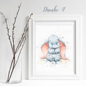 Dumbo #4 Watercolor Printable Download Dumbo Poster Wall Art Decor Cute Baby Elephant Wall Art Print Newborn Nursery Boy Girl Decor elephant