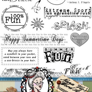 Summer Set 1 Word Art Sentiments Digital Stamp Digi Overlay Instant Download ID:NV-WA0003 By Nana Vic