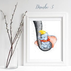 Dumbo #3 Nursery Print, Dumbo Poster Dumbo Wall Art, Decor Dumbo, Baby Wall Art, Print Newborn Print Boy / Girl Decor, elephant trunk