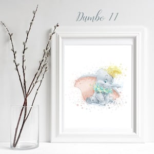 Dumbo #11 Pastel Teal Collar Instant Download Dumbo Poster Wall Art Decor Dumbo Baby Wall Art Print Newborn Nursery Baby elephant new