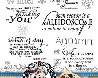 Seasons Word Art Sentiments Digital Stamp Digi Overlay Instant Download ID:NV-WA0030 By Nana Vic