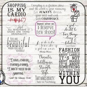 Mode et beauté: superposition, clip art, timbre numérique, art word, citations pour scrapbooking ou photographie, Ai & PSD, 33 PNG - or craie noire