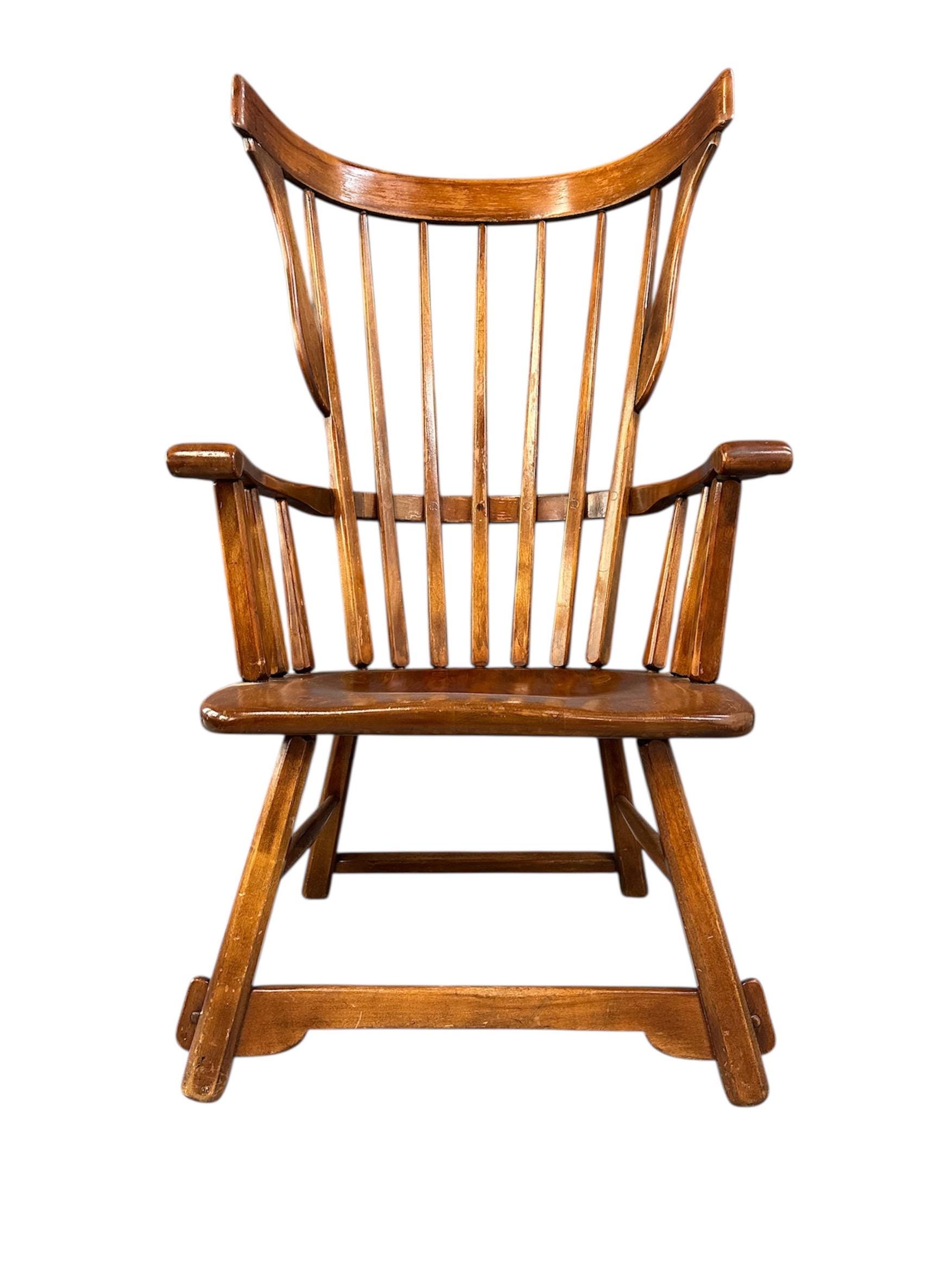 アンティークチェア　無垢　椅子　stick back chair-oak Stickley Living Room Harvey Ellis Rocker, no Inlay 89-354