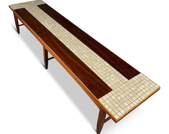 1970s Lane &quot;Monte Carlo&quot; Coffee Table with Inlaid Tile Design Mid Century