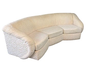 Pair of Mid-Century Modern Curved Sofas with Sculptural Arms by Carsons