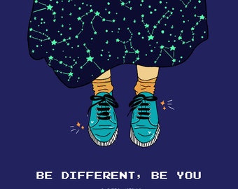 Be Different, Be You - Printed Illustration