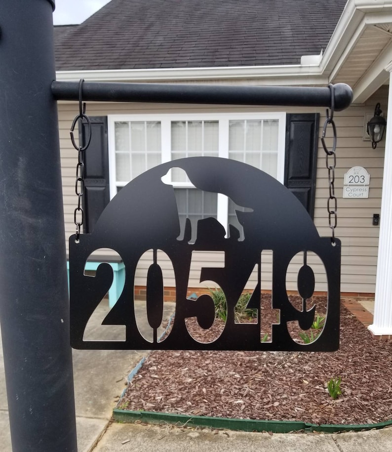 Lab Address Sign Lamp Post Address Plaque House Number Etsy