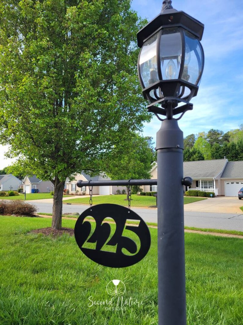 Oval Lamp Post Sign Lamp Post Address Plaque House Number Etsy