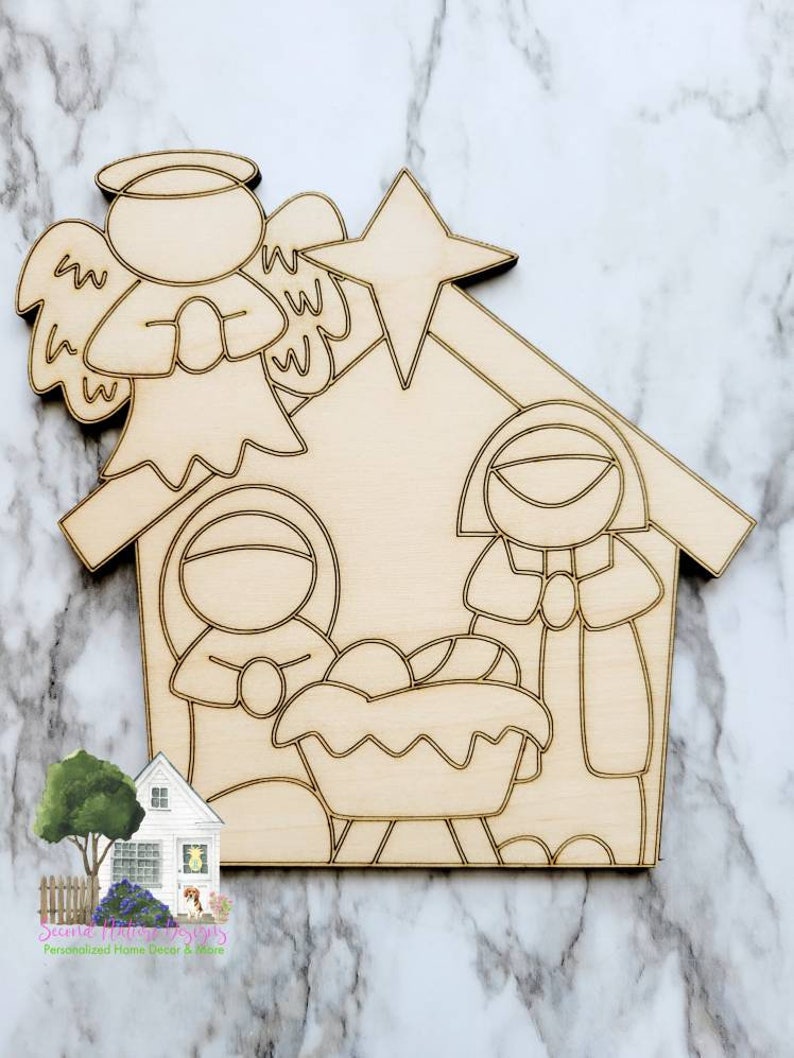 UNFINISHED Nativity Wood Blank / Christmas Nativity Wood Etsy