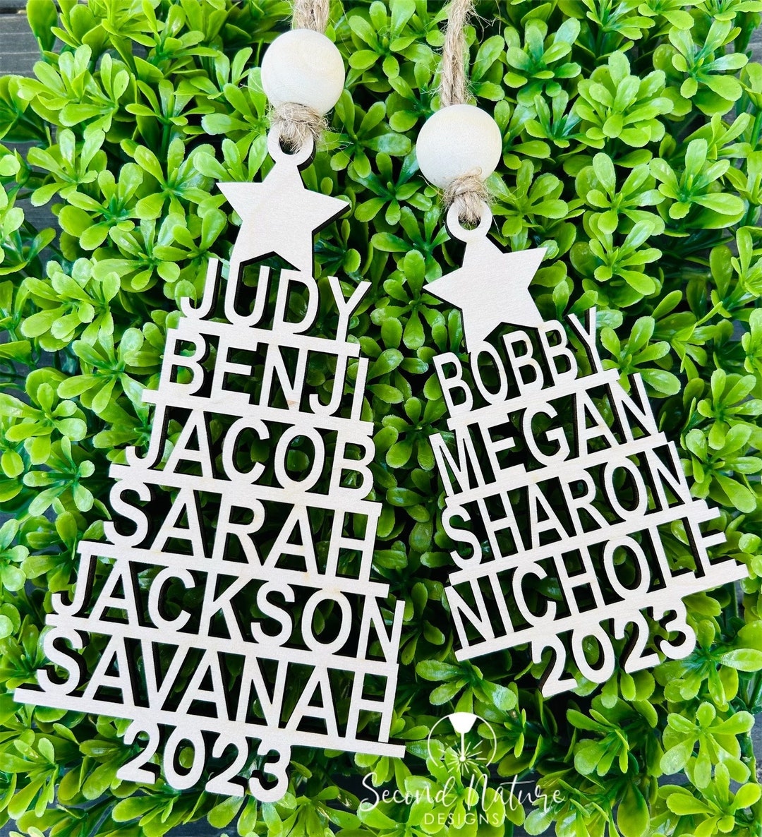 Christmas Tree Name Ornament / Christmas Tags / Name Ornaments Etsy
