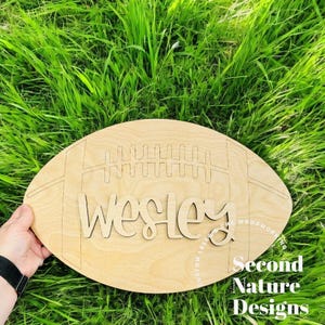 UNFINISHED Wood Football Door Hanger / Football Cutout / Wood Football Shape