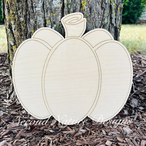 UNFINISHED Fall Pumpkin Blank / Fall Wood Blank/ Unpainted Fall Pumpkin Door Hanger