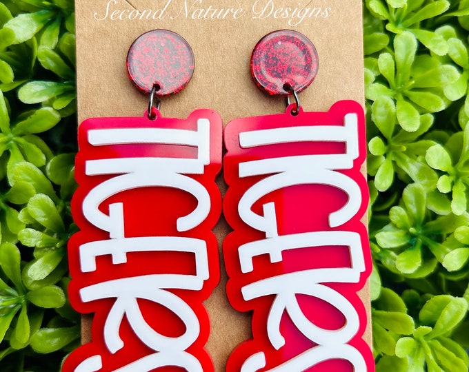 Game Day Earrings / Custom High School Football Team Earrings/ Personalized Logo Earrings / College Sports Earrings / Spirit Wear / Mascot