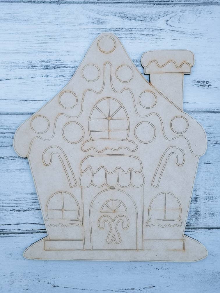 UNFINISHED Gingerbread House Blank / Gingerbread House Wood | Etsy