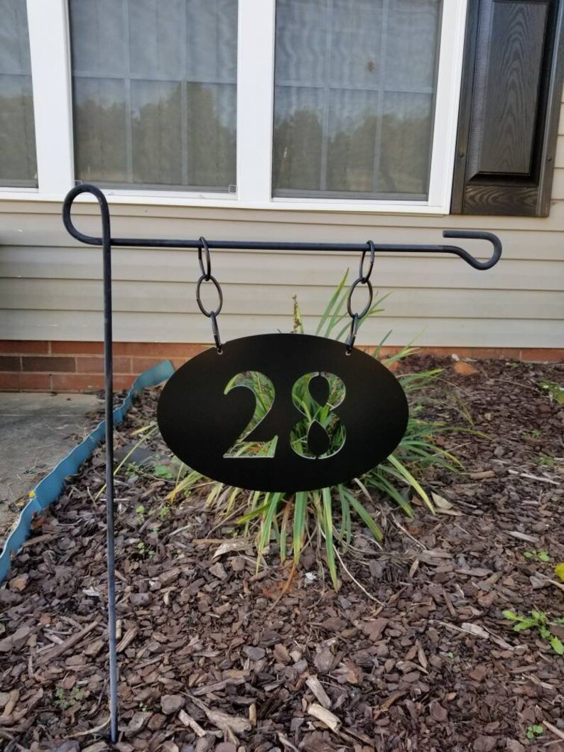 Oval Lamp Post Sign Lamp Post Address Plaque House Number Etsy