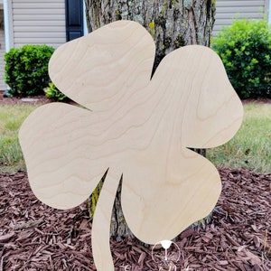 UNFINISHED Monogram Shamrock Door Hanger / Wood Summer Door Hanger / Monogram Door Hanger / 4 Leaf Clover Initial Door Hanger Monogram