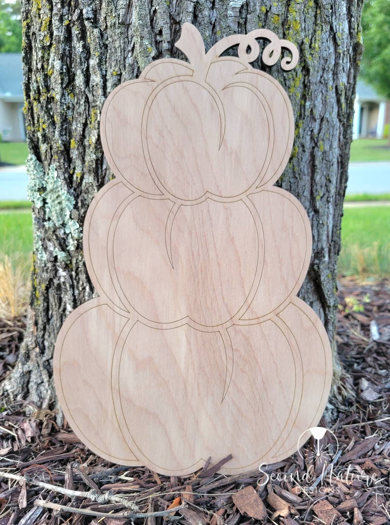 UNFINISHED Stacked Pumpkins Blank / Pumpkin Topiary Wood Blank/ Unpainted Fall Pumpkins Door Hanger / Pumpkin Wood Shape Cutout