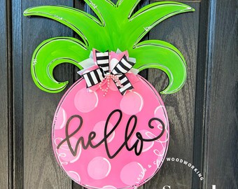 Accroche-porte ananas tropical/accroche-porte ananas bienvenue en bois/accroche-porte ananas bonjour