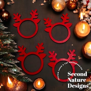 Christmas Napkin Rings - Reindeer Napkin Rings - Christmas Table Decor