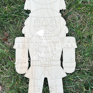 UNFINISHED Nutcracker Blank / Nutcracker Wood Blank/ Unpainted Christmas Door Hanger / Christmas Wood Shape Cutout