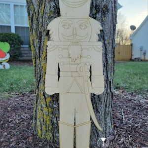 UNFINISHED Nutcracker Blank / Nutcracker Wood Blank/ Unpainted Christmas Door Hanger / Christmas Wood Shape Cutout