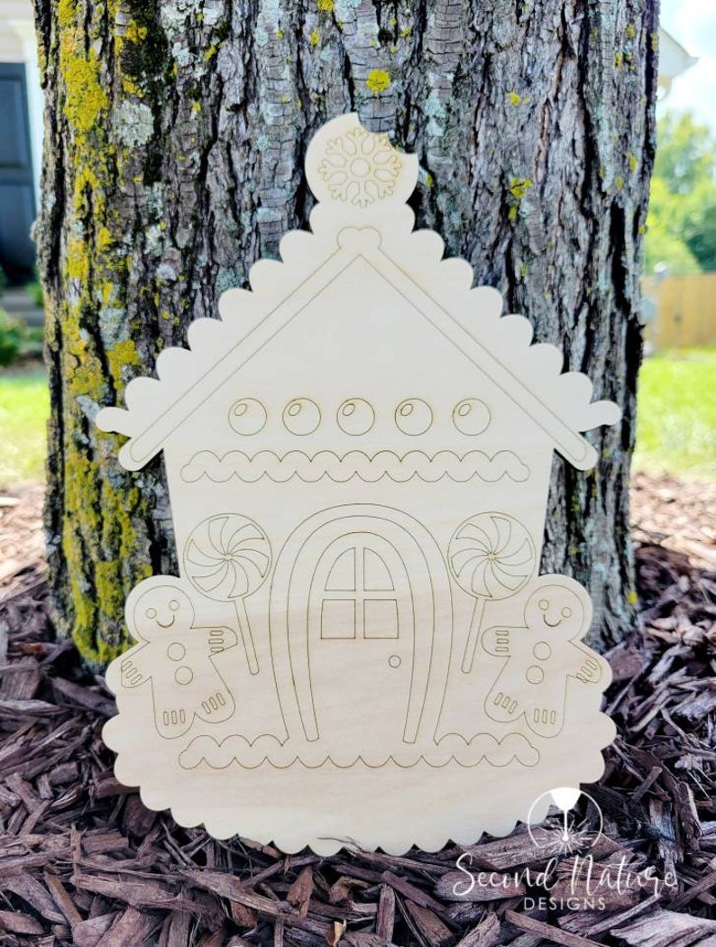UNFINISHED Gingerbread House Blank / Gingerbread House Wood Etsy