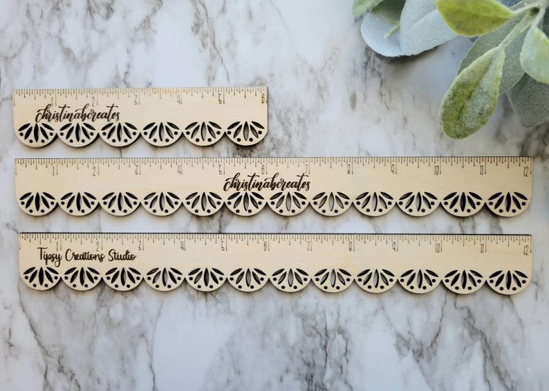 Personalized Wood Ruler/ Monogram Ruler / Decorative Wooden image 1