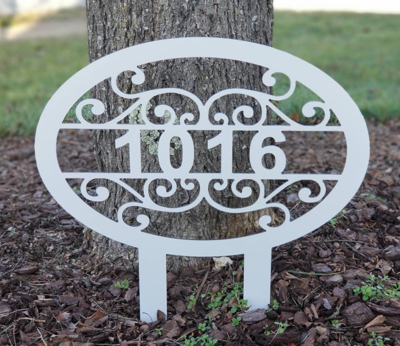 House Number Yard Sign with Stakes / Street Address Sign / Etsy