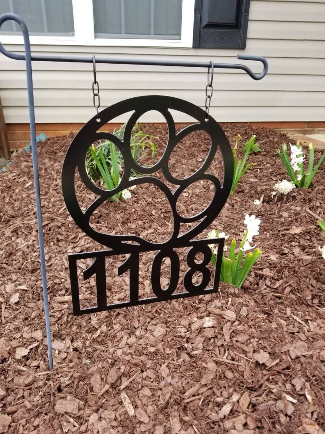paw print whouse number sign paw print lantern sign