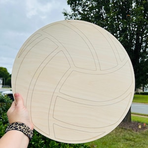 UNFINISHED Wood Volleyball Door Hanger / Volleyball Cutout / Wood Volleyball Shape