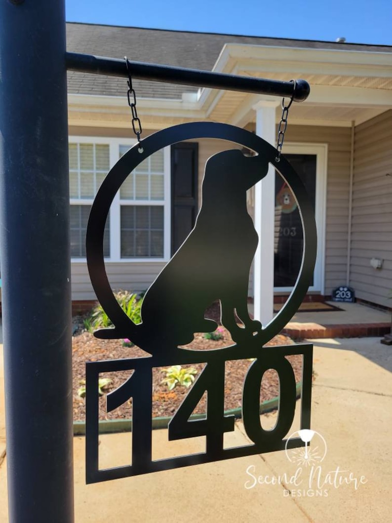 Lab House Number Sign / Dog Lantern Sign / Labrador Address Etsy