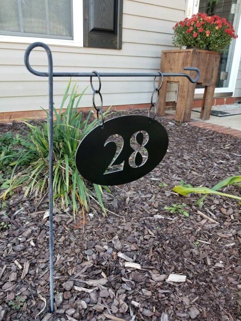 Oval Lamp Post Sign Lamp Post Address Plaque House Number Etsy
