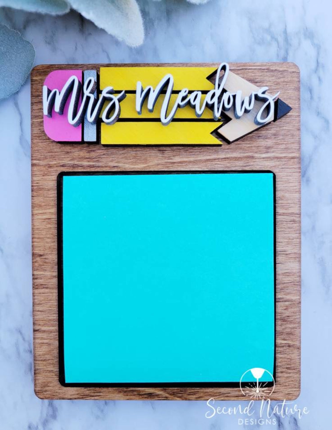 Personalized Teacher Sticky Note Holder / Teacher Appreciation Etsy