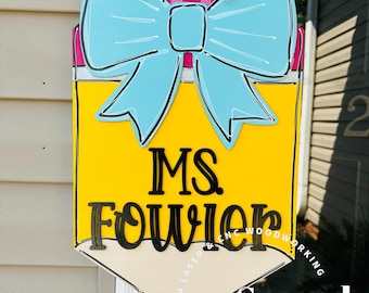 Accroche-porte crayon / Cadeau pour enseignant / Plaque au crayon personnalisée / Cadeau de remerciement pour enseignant / Cadeau de fin d'année pour enseignant