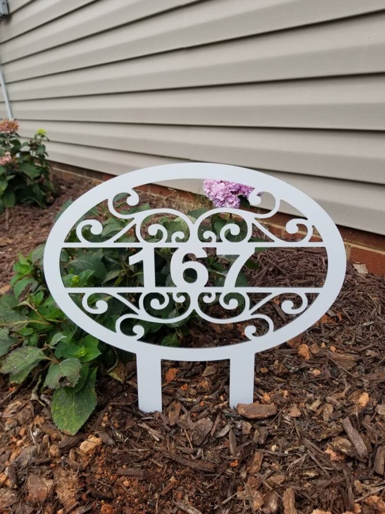 House Number Yard Sign with Stakes / Street Address Sign / Etsy