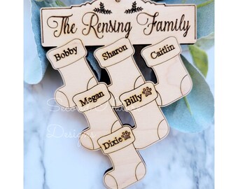 Christmas Stocking Names / Christmas Stocking Tags / Name Ornaments / Family Christmas Ornament / Family Christmas Stocking Ornament