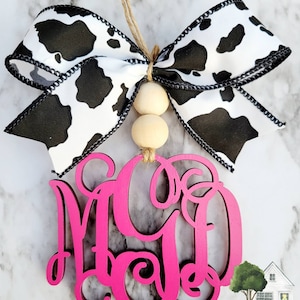 Monogram Rear View Mirror Charm / Monogram Christmas Ornament / Petite Monogram Car Charm