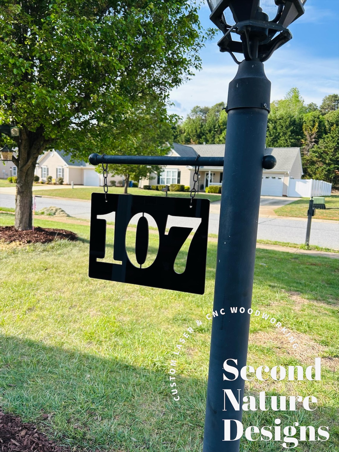 Light Post Address Sign Acrylic Lamp Post Sign | Lamp Post Address Plaque | House Number Sign ...
